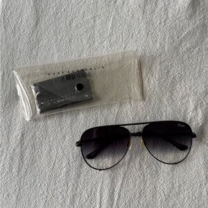 Quay Black Aviator Sunglasses